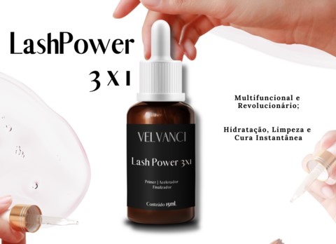 lash power 3x1-15ml Velvanci- antiséptico, primer, acelerador