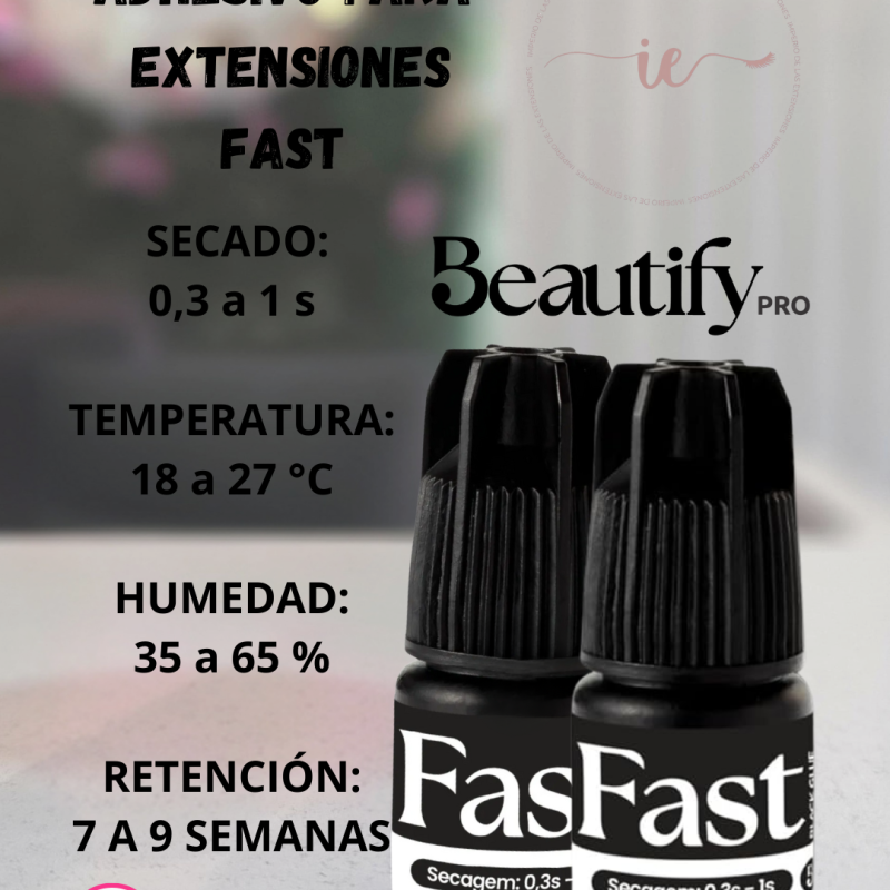 Pegamento para extensiones de pestañas fast black glue
